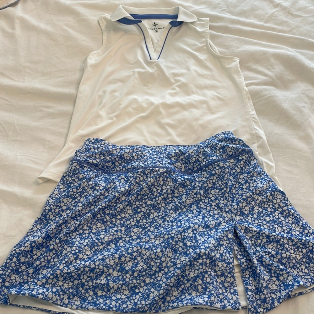 Tuckernuck x Cameran Eubanks collection tennis skirt and top set